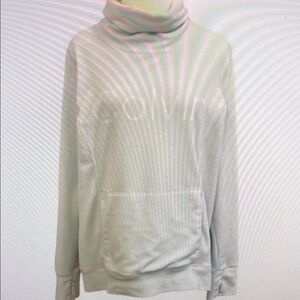 Calvin Klein Women's Roll Neck Baby Blue Performance Fleece Shirt Size Medium